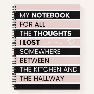 Cuaderno Rayas rosadas y negras juguetonas