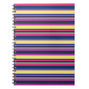 Cuaderno Rayas rosas, amarillas y azules