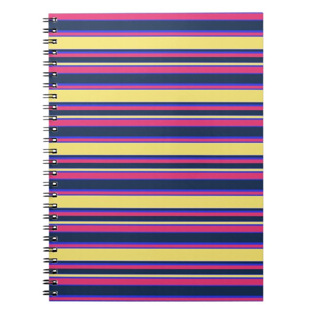 Cuaderno Rayas rosas, amarillas y azules (Frente)