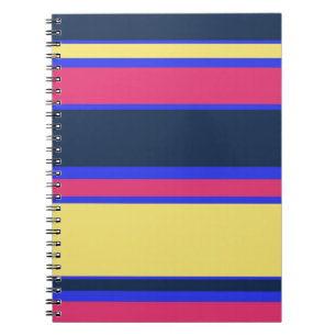 Cuaderno Rayas rosas, amarillas y azules