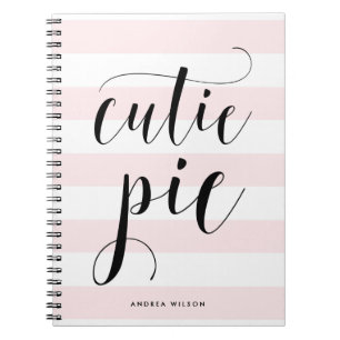 Cuaderno Rayas rosas cortas caligrafía de tubería personali
