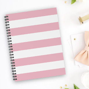 Cuaderno Rayas rosas, franjas blancas, patrón rayado