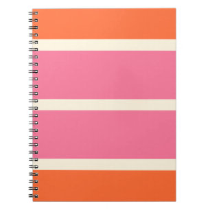 Cuaderno Rayas Simples en Rosa, Naranja y Crema