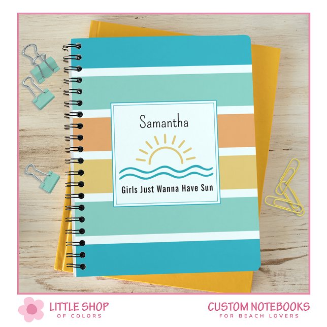Cuaderno Rayas Tropicales Olas de Sol Monogramadas (Subido por el creador)