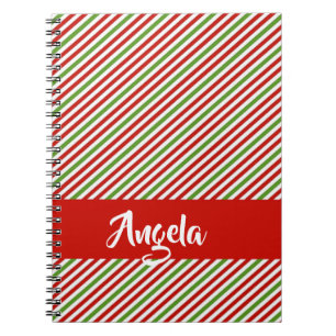 Cuaderno Rayas verdes, rojas y blancas