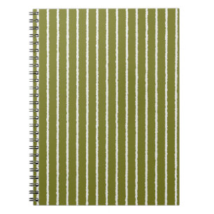 Cuaderno Rayas verdes y blancas de oliva con líneas desigua