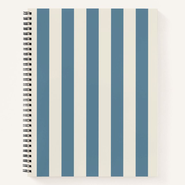 Cuaderno Rayas Verticales Azules y Crema (Anverso)