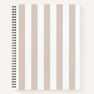 Cuaderno Rayas Verticales Beige Y Rayas Blancas
