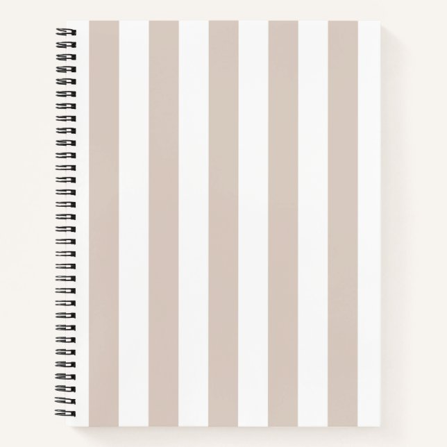 Cuaderno Rayas Verticales Beige Y Rayas Blancas (Anverso)