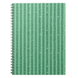 Cuaderno Rayas Verticales Clásicas de Brillo Verde Jade