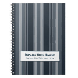 Cuaderno Rayas verticales personalizadas azul gris
