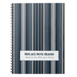 Cuaderno Rayas verticales personalizadas azul gris