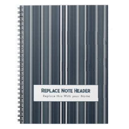 Cuaderno Rayas verticales personalizadas azul gris