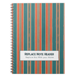 Cuaderno Rayas verticales personalizadas azul verdoso óxido
