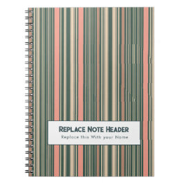 Cuaderno Rayas Verticales Personalizadas Verde Azul Rosa