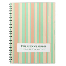 Cuaderno Rayas Verticales Personalizadas Verde Naranja