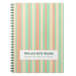 Cuaderno Rayas Verticales Personalizadas Verde Naranja