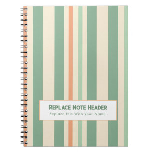 Cuaderno Rayas verticales personalizadas verde naranja