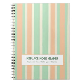 Cuaderno Rayas verticales personalizadas verde naranja