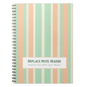 Cuaderno Rayas verticales personalizadas verde naranja