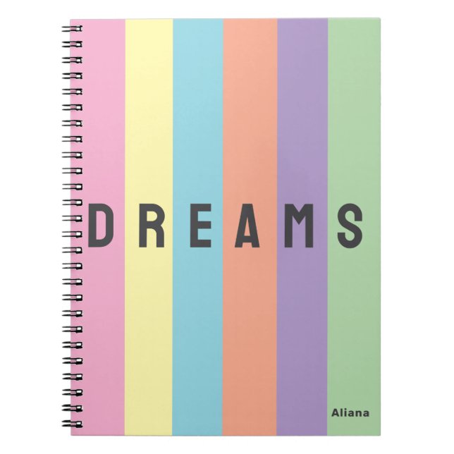 Cuaderno Rayas verticales retro Tejidos personalizados Drea (Frente)