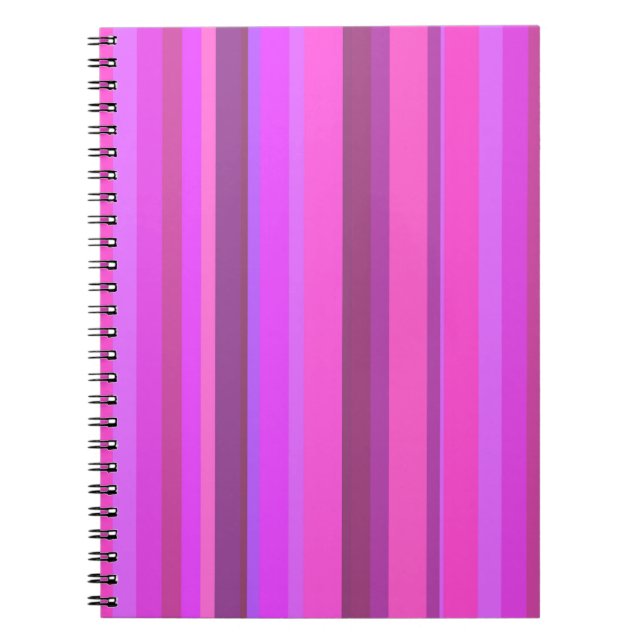 Cuaderno Rayas verticales rosas (Frente)