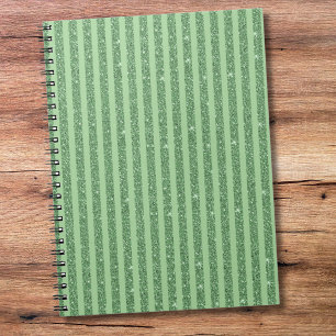 Cuaderno Rayas Verticales Simples de Brillo en Verde Bosque