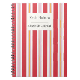 Cuaderno Rayas Vintage Rojas Personalizables