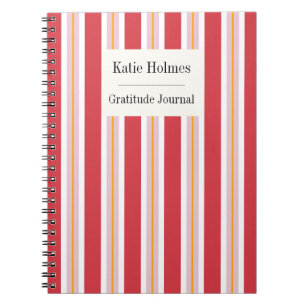 Cuaderno Rayas Vintage Rojas Personalizables