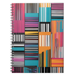 Cuaderno Rayas vívidas: portátil abstracto moderno