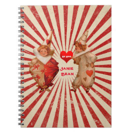 Cuaderno Rayas y payasos de San Valentín con corazón
