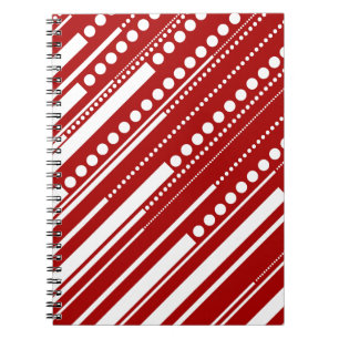 Cuaderno Rayas y puntos en rojo y blanco