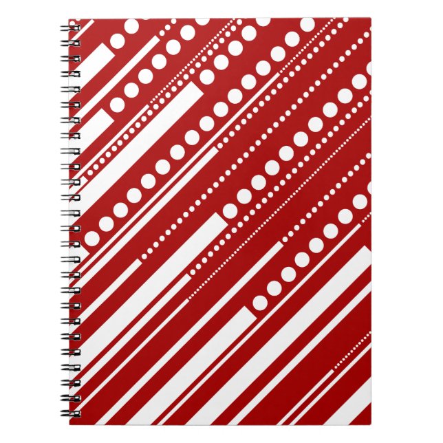 Cuaderno Rayas y puntos en rojo y blanco (Frente)