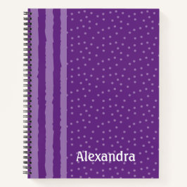 Cuaderno Rayas Y Puntos Morado Giro Personalizados