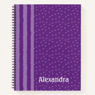 Cuaderno Rayas Y Puntos Morado Giro Personalizados