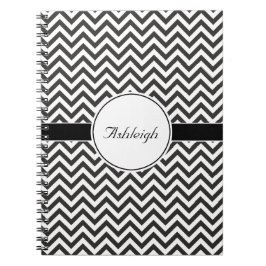 Cuaderno Rayas Zigzag Negro Blanco Chevron Moderno