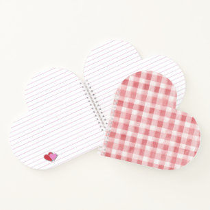 Cuaderno Rayo de Cuadros Blancos Rosa Suave Femenino