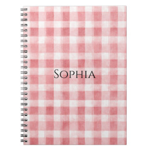 Cuaderno Rayo de Cuadros Rosa Suave Femenino Blanco