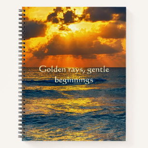 Cuaderno Rayos dorados comienzos suaves rayo de sol océano