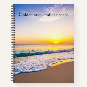 Cuaderno Rayos Dorados Paz Infinita Océano