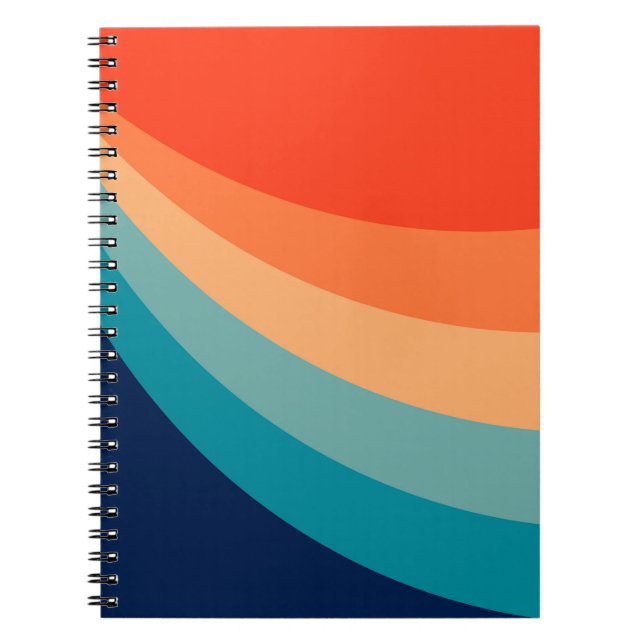 Cuaderno Rayos solares retro coloridos (Frente)