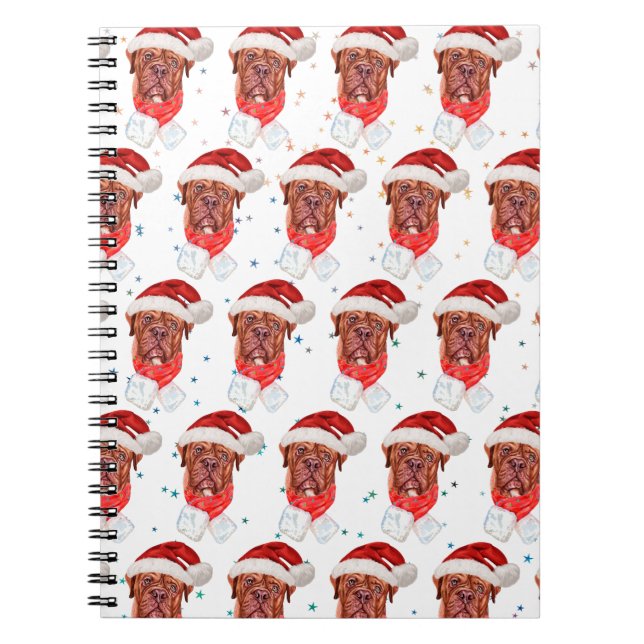 Cuaderno Raza de perro mastín francés Navidad (Frente)