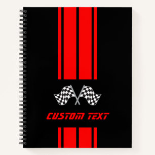 Cuaderno Raza doble roja 🏎 rayas con bandera