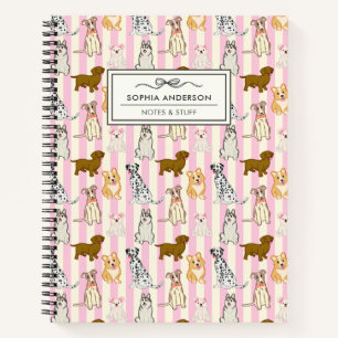 Cuaderno Razas de Perros Bonitos Patrón Mascota Personaliza