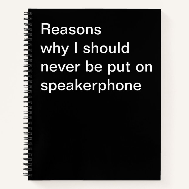 Cuaderno Razones por las que nunca debo ponerme en el teléf (Anverso)