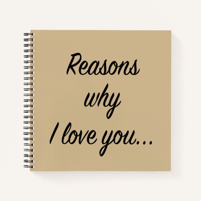 Cuaderno Razones por las que te amo (Anverso)