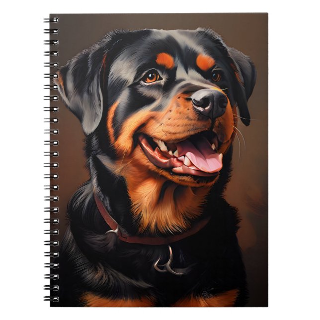 Cuaderno Realismo de Rottweiler Realism Art Retrato (Frente)