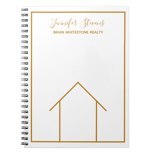 Cuaderno Realtor de Personalizado blanco de Moda inmobiliar (Frente)