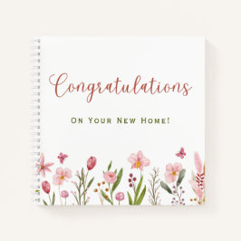 Cuaderno Realtor felicita nueva acuarela floral casera