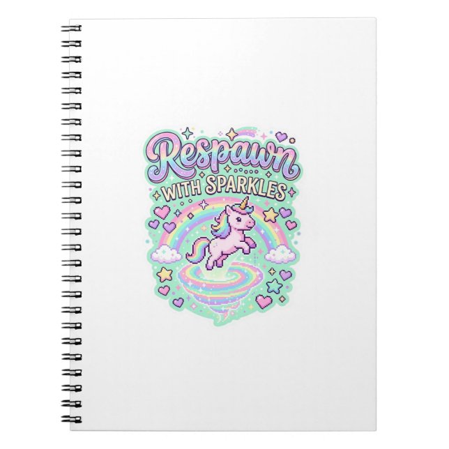 Cuaderno Reaparición de Unicornio con Destellos Vector Prem (Frente)